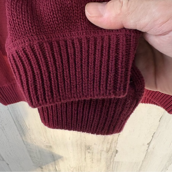 Eddie Bauer Men’s Size XL 100% Cotton Crew Neck Sweater In Dark Wine Tight Knit - Picture 4 of 5